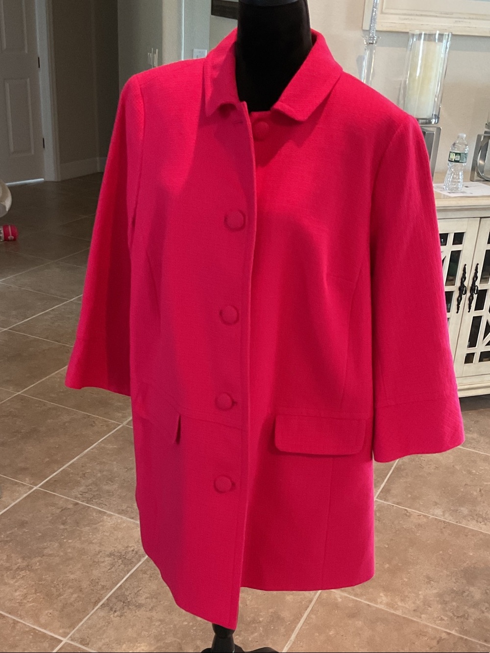 TAlbots hot pink button front coat, size 18W